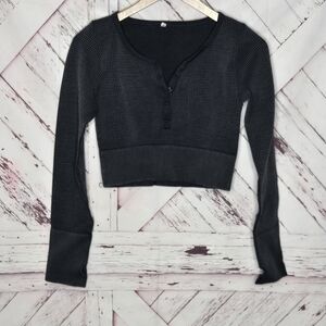 Aerie Cropped Thermal Long Sleeve Top